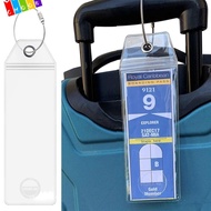 CHAAKIG Suitcase Label Holder, Waterproof Zip Seal Pouch Cruise Luggage Tag Holders, Durable PVC Ste