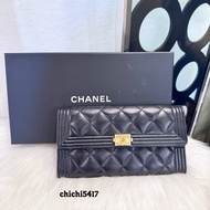 Chanel Boy 黑羊皮長夾