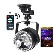 Stage Effect Light IR Remote RGB LED Crystal Magic Rotating Ball Lights Colorful For Party KTV DJ Disco Car Home Club