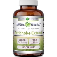 Amazing Formulas Artichoke Extract Supplement | 500 Mg | 180 Capsules | Cynara Scolymus Leaf | Non-G