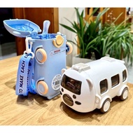 Bus DRINKING WATER BOTTLE 500ml CAR STRAW CHILDREN'S DRINKING BOTTLE