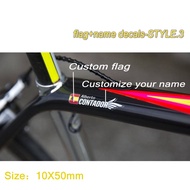 6 pieces of custom logo and name stickers road bike frame logo personal name decal style