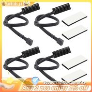4PCS PWM Fan Hub, PC CPU Cooling 4 PIN/3PIN Fan Power Cable Hub Splitter Adapter Sleeved PWM Case Fa