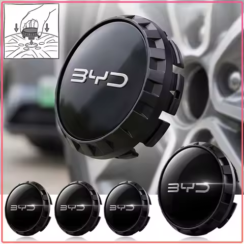 4Pcs 68mm Car Wheel Center Hub Caps Rim Hubcap Cover Badge For BYD Qing Song Tang Yuan F3 I3 F0 F6 S
