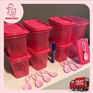 Tupperware 840ml Pink Shelf Savers with Spoon (A2907) Bekas Tepung Susu Food Container Ingredient with Sudu Spoon Set