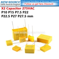 [1~10pcs] X2 Safety Capacitor 275VAC 0.01UF 0.22UF 0.15UF 0.33UF 0.47UF 0.68UF 1.2UF 1.5UF 2.2UF 2UF