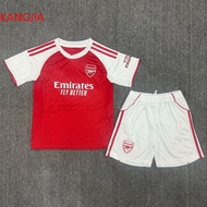 25/26 Arsenal Home Kids Soccer Jersey With Socks Saka Star Printed Football Shirt （ALO）