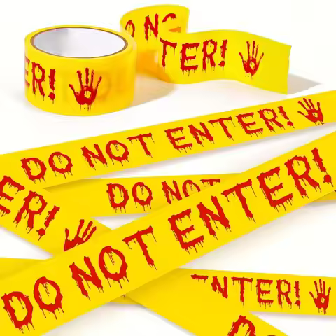 25 Meters Halloween Caution Tape Decorations DO NOT Enter Warning Tape for Halloween Party Decor Spo