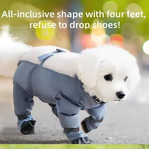 Waterproof Dog Paw Boots Leggings Anti-Slip Pet Booties Suspender Pet Paws Protector Dirty-Proof Sno
