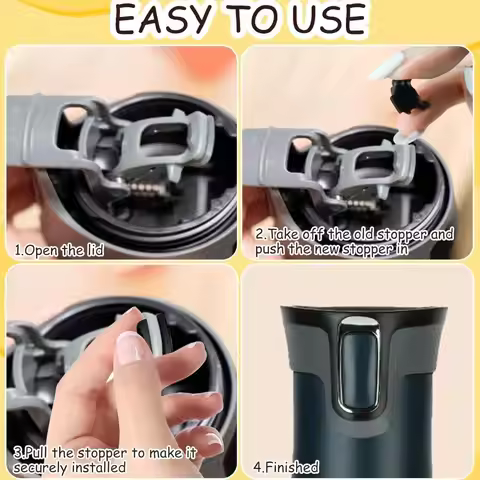 6pcs Food Grade Rubber Lid Stopper Reusable Silicone Water Bottle Seal Part Leakproof Water Bottle S