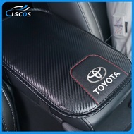 Ciscos Leather Car Arm Rest Cushion Cover Carbon Fiber Car Interior Accessories For Toyota Wish Hiace Sienta Altis Harrier