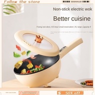 New Electric Frying Pan Multi Functional Frying Steamer Clear Frying Pan Electric Frying Pan Non-stick Surface