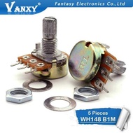 5pcs 1M ohm WH148 B1M 3pin Linear Potentiometer 15mm Shaft With Nuts And Washers Hot