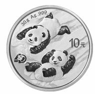 SALE TERLARIS !!! KOIN SILVER 30 GRAM - CHINA PANDA 10 YUAN 2022 .999