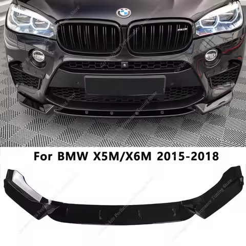 Max Style ABS Front Bumper Splitter Lip Spoiler Diffuser For BMW X5M F85 X6M F86 4.4TV8 Real M 2015-