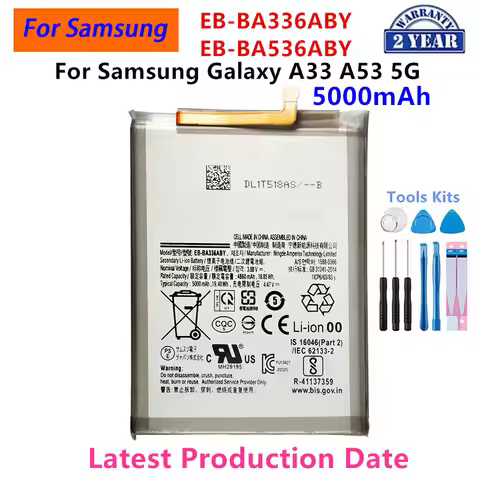 Brand New EB-BA336ABY/EB-BA536ABY 5000mAh Battery For Samsung Galaxy A33 A53 5G SM-A5360 A5360 +Tool