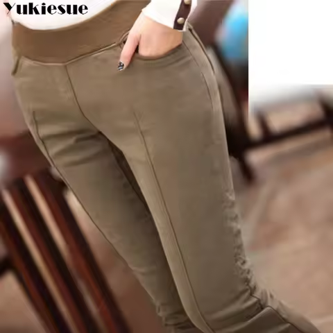 clothes S-4XL Women Pencil Pants High Waist Skinny Thick Velvet Warm Winter Leggings Jeggings Legins