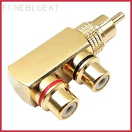 [finebluek7] RCA Splitter Adapter RCA Male to Two RCA Female Splitter Plug 90 Degree