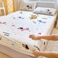 Cute Rabbit Animal Printed 100%cotton 1000TC Bedsheet Single Queen / King Size Fitted Bedsheet Cadar