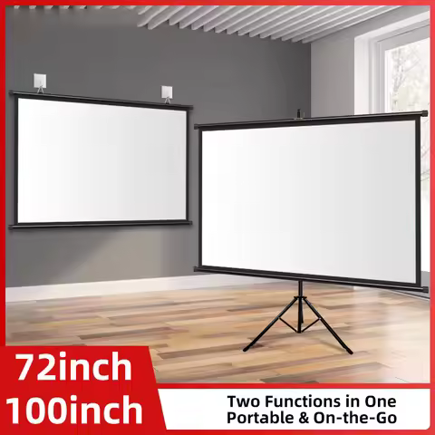 Portable Projector Screen with Stand,72/100inch Outdoor Projector Screen 16:9 and Tripod Stand Light