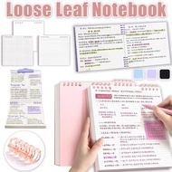 120 Pages Loose Leaf Notebook Square Notebook PP Cover Thick Grid Notebook Blank Notebook Detachable
