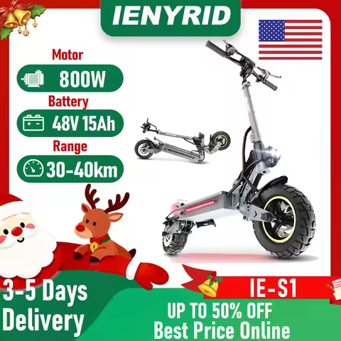 IENYRID IE-S1 Electric Scooter 800W Motor 48V15AH Lithium Battery E-Scooter 10-inch Off-road Tires F