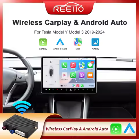 Wireless CarPlay Android Auto For Tesla Model 3 Model X With Multimedia Accessory Mirror Link AirPla
