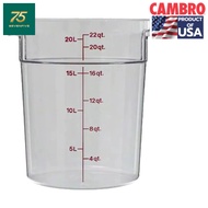 CAMBRO Heat-Resistant Food Storage Box Polycarbonate Round Shape 22 Quarts (20.8 Liters) CAM1-RFSCW2