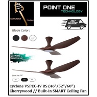 [CLIMATE VOUCHER ]Cyclone VSPEC-IV RS (46"/52"/60") Cherrywood // Built-in SMART Ceiling Fan by Poin