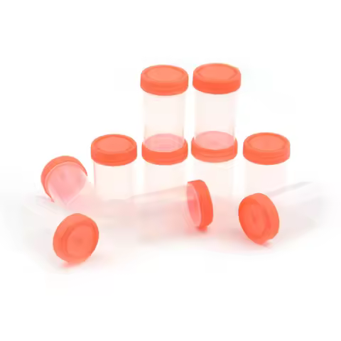 10pcs Hospital 60mL Urine Collection Sample Cup Specimen Bottle Physical Test Plastic Cup Container 