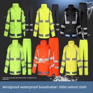 baju hujan waterproof plus size baju hujan motor Fesyen luar Oxford kain 300D sut jas hujan reflekti