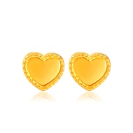 SK Jewellery SK 916 Sparkling Heart Gold Earrings