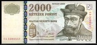 HUNGARY(匈牙利紙幣），P190a，2000-FORINT，2002，品相全新UNC