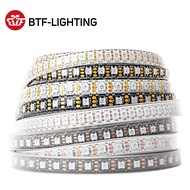 BTF-LIGHTING 1m 5m WS2812B led Strip White Black PCB Individual Addressable Full Color Pixels