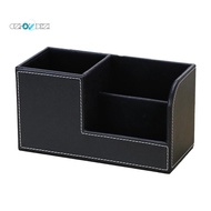 Leather Desk Organizer,Office Supplies Holder Desktop Stationery Storage Box for Business Card, Pen,