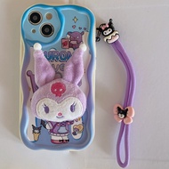 เคส iPhone 1112131415 PRO 1415 Plus เคส iPhone 11 / 12 / 13 / 14 / 15 Pro Max ซิลิโคนตุ๊กตาการ์ตูนกำมะหยี่3D น่ารักกันกระแทกเคสโทรศัพท์นิ่มพร้อมสายคล้อง