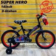 SIAP PASANG / BASIKAL BUDAK / Basikal 16inch /SPIDERMAN / BICYCLE KIDS / Basikal Budak Budak / 16 in
