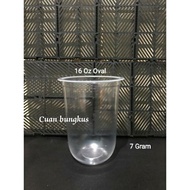 (16oz OVAL GLASS) 16 Oz Oval 7 Gram THICK PP plastic Cup & 16 Oz Oval PP plastic Cup Glass