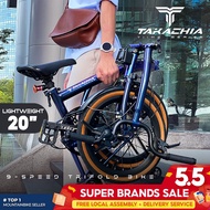 🇸🇬 TAKACHIA® TIIME Series 20" Trifold Bike | SHIMANO Sora 9-Speed | LITEPRO Gear | Anti-Rust 3-Fold Folding Bicycle