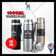 HEBAT👍 1000ML SUS316 Kelalang Vakum Keluli Tahan Karat Botol Tumbler Termos Dua Lapisan Cawan Air Va