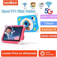 WiFi Bluetooth Tablet Kids 7 Inch Android 15.0 4GB+128GB 2.4G+5G WiFi Bluetooth Dual Camera Children