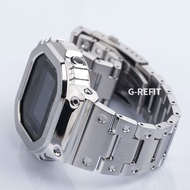 G-Refit Metal Watch band bezel Strap GM-5600 GA-2100 Camouflage Stainless Steel Watchband Frame Bracelet  with  Repal tools