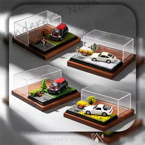 New 1:64 Car Model Scene Display Box Trendy Model Ornament Spring Summer Autumn Winter Four‑Season G