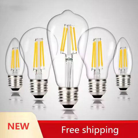 2w 4w 6w 8w 12w E27 E14 Clear LED Lamp 220v A60 G45 ST64 C35 C35L Frosted LED Bulb Filament Edison G