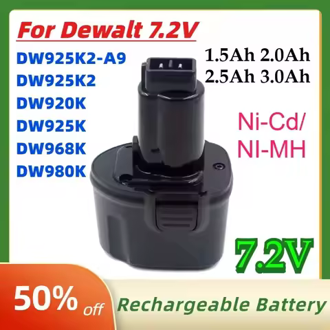 Ni-Cd/NI-MH Rechargeable Battery for Dewalt 7.2V 1.5Ah 2.0Ah 2.5Ah 3.0Ah for DW925K2-A9 DW925K2 Powe