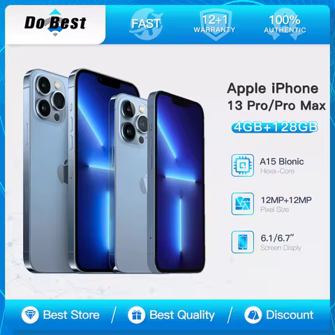 Apple iPhone 13 Pro/13 Pro Max 5G Mobile Phone 6.1"/6.7" 120Hz Super Retina OLED NFC A15 Bionic Hexa