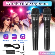 2 PCS Professional Wireless Microphone System with Receiver UHF Handheld Mic Speaker Karaoke Meeting Party