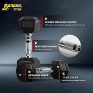Hexagonal dumbbell 15LBS~20LBS rubber hexagonal dumbbell with metal handle fitness Equipment