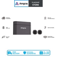 Amgras SoundMeta II Mikrofon Wayarles Ultra Lavalier Membatalkan Bunyi Siaran Langsung Ultra-Ringan/