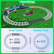 Electric Train Toy Set Battery Operated Cartoon Track Train Toy with Light and Sound Easy Assembly S